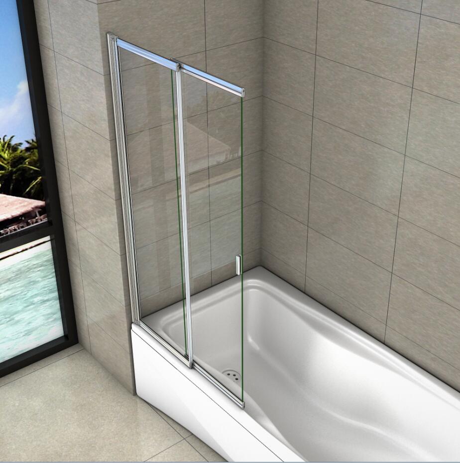 Designer Modern Glass Over Bath Sliding Shower Screen Straight Framed